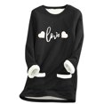 thumbnail image 1 of Funicet sous-Vêtements pour Femmes, sous-Vêtements Longs Femmes, Chandail en Molleton Épais en Polaire Manches Longues Imprimé Velours Chaud Col Rond sous-Vêtements Longs Femmes, Manches Longues Femmes, 1 of 4