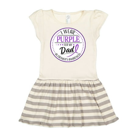 

Inktastic I Wear Purple for my Dad- Alzheimers Awareness Gift Toddler Girl Dress
