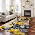 thumbnail image 3 of Rectangle Area Rugs 5 x 7 Ft, Cute Farm Animals Non-Slip Residential Carpet, Farmhouse Cow Pig Sunflowers Indoor Crawling Mats Runner Rugs for Living Room/Dining Room/Bedroom, 3 of 9