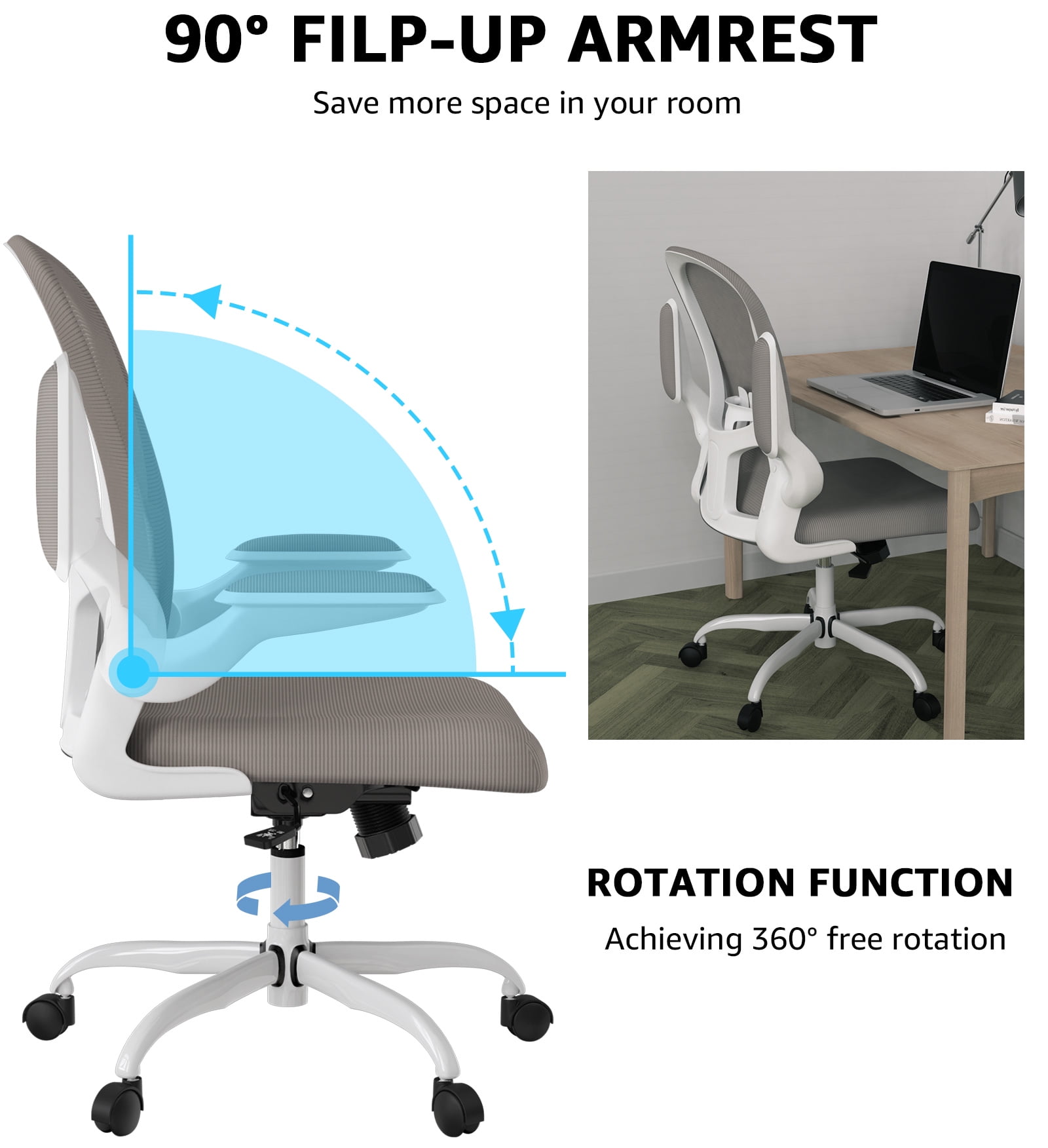 bonVIVO Standing Desk Chair - Ergonomic Chair for Tall Office Desks w/Back  Support and Handles for Posture and Balance - Work from Home High Stool 