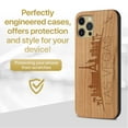 thumbnail image 2 of Case Yard Wooden Case Outside Soft TPU Silicone, Slim Fit Shockproof Wood Protective Phone Cover for Girls Boys Men and Women, Supports Wireless Charging Skyline Vegas Design case for iPhone-11-Pro, 2 of 7