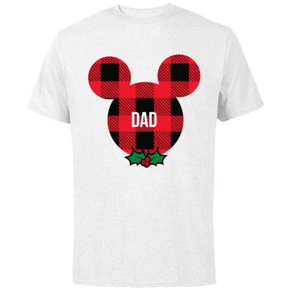 Disney Mickey Mouse DAD Holiday Family - Short Sleeve Cotton T-Shirt for Adults- Customized-White