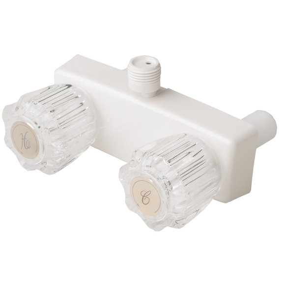 Laguna Brass 3220Awt Rv/Autocaravana Válvula Desviadora De Ducha No Metálica Con Dos Manijas, Acabado En Blanco