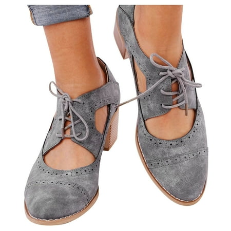 

Gubotare Combat Boots Women Casual Suede Ankle Booties Block Heel Slip On Chelsea Boots Gray 9