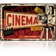 thumbnail image 1 of Cartel de metal retro de cine, decoración de pared, 20 x 30 cm, proyector, triángulo, rectángulo, arte de pared vintage, póster para el hogar, cafetería, sala, club, decoración de películas, regalo., 1 of 7