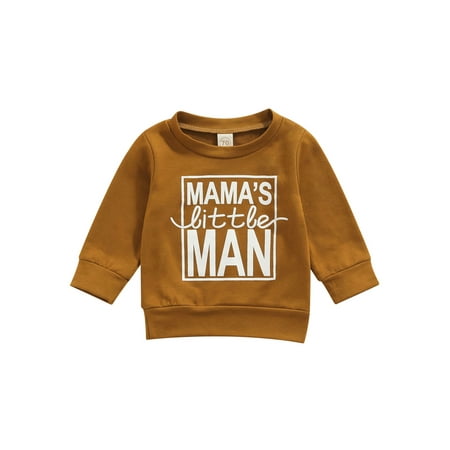 

Bagilaanoe Toddler Baby Boy Casual Sweatshirt Long Sleeve Letter Print Pullover 6M 12M 18M 24M 3T Kids Loose Tee Tops