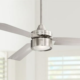 65 Possini Euro Design Modern Ceiling Fan With Light Led Dimmable Remote Control Brushed Steel For Living Room Kitchen Bedroom