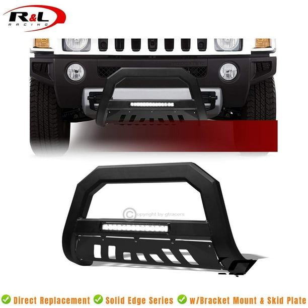 R&L Racing Matte Black LED Light Bull Bar AVT Aluminum Bumper Guard