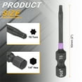 thumbnail image 2 of Uxcell 2pcs T8 Torx Impact Screwdriver Bit 1/4" Hex Shank 2" Long Magnetic No Hole, 2 of 7
