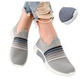 thumbnail image 3 of JINMGG Sneakers for Women Plus Clearance Women's Fashion Casual Rainbow Slip On Mesh Breathable Sport Sneakers Shoes Gray 39, 3 of 7