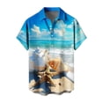 thumbnail image 6 of Stamzod Mens Hawaiian Shirt Blue Printed Tropical Beach Shirts Button Down Short Sleeve Casual Shirts Tops Blue E XL, 6 of 6