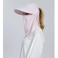 thumbnail image 4 of Women Wide Brim Face Mask Sun Hat Detachable Neck Face Flap Ponytail UV Protection Visor Hat Garden Fishing Hiking, 4 of 6