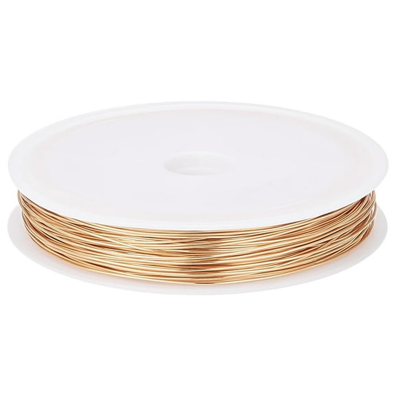 23 Gauge Jewelry Wire 32.6 Yards/30M 18K Gold Plated Round Polished Tarnish Resistant Craft Beading Wire for Jewelry Making Hobby Craft(0.6mm) DIY