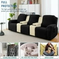 thumbnail image 2 of 8 Piece Stretch Recliner Slipcover Jacquard Recliner Loveseat Covers with Side Pocket Anti-Slip Fitted Couch Furniture Protectors with Elastic Bottom, For 3 Seater, 2 of 7