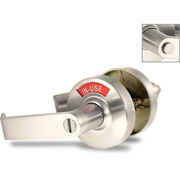 ADA Door Lock with Indicator in Satin Nickel Left-Handed