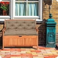 thumbnail image 4 of Outdoor Swing Cushions, Waterproof 2-3 Seater Bench Cushions for Outdoor Furnitur with Backrest, Thicken Washable Cushion for Swing Patio Porch Lawn Garden, Khaki, 60x40x4 inch, 4 of 10