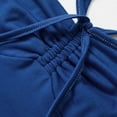 thumbnail image 5 of Summer Two Piece Outfits for Women Y2K Going Out Tie Ruched Tube Crop Tops Low Rise Pleated Mini Skort Skirt Sets Blue L, 5 of 7