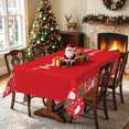thumbnail image 4 of Nanqianyi Christmas Gingerbread Man Santa Tablecloth,60"x70",Waterproof Stain Resistant Rectangular Table Cover, 4 of 6