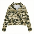 thumbnail image 4 of Spazoro Girls Turn Down Collar Sweatshirts, Long Sleeve Soft & Comfy Half Zip Camouflage Fall Winter Tops for Girls Camouflage Size 13 T, 4 of 5