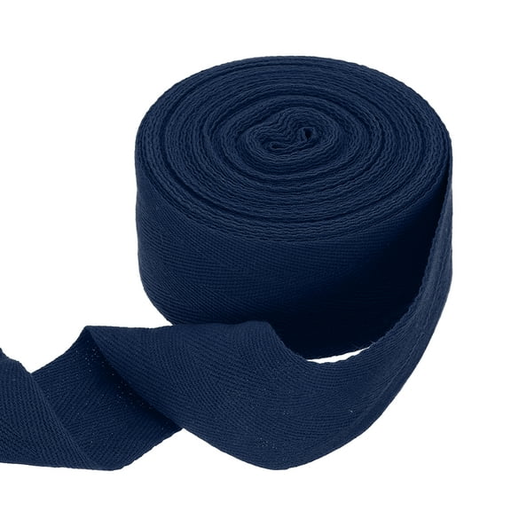 Uxcell Cotton Twill Tape Ribbon 2" 11 Yard Herringbone Webbing Tape, Navy Blue