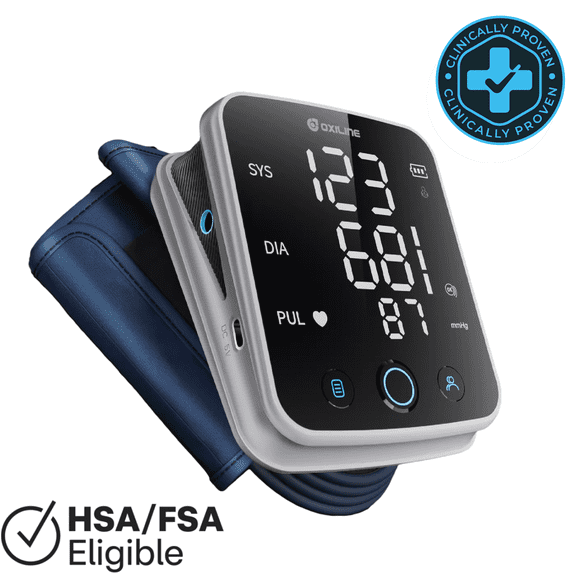 Pressure 9S – Digital Blood Pressure Monitor with Bluetooth, Large Monochrome LED Display, Arrhythmia Detection & Irregular Heartbeat Monitor – Cuff Included – Clinically Accurate & FDA Cleare