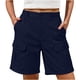 thumbnail image 1 of Pantalones de Carga de las Mujeres con Bolsillos Color Sólido Ropa de Trabajo Elástica Cintura Multi-Bolsillo Pantalones de Cinco Pulgadas, 1 of 6