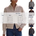 thumbnail image 3 of Lnmiateer Women Zip Up Chunky Knit Cropped Cardigan Long Sleeve Sweater Jacket Relaxed Fit Knit Outerwear Fall Winter Casual Daily Layering Coat, 3 of 6