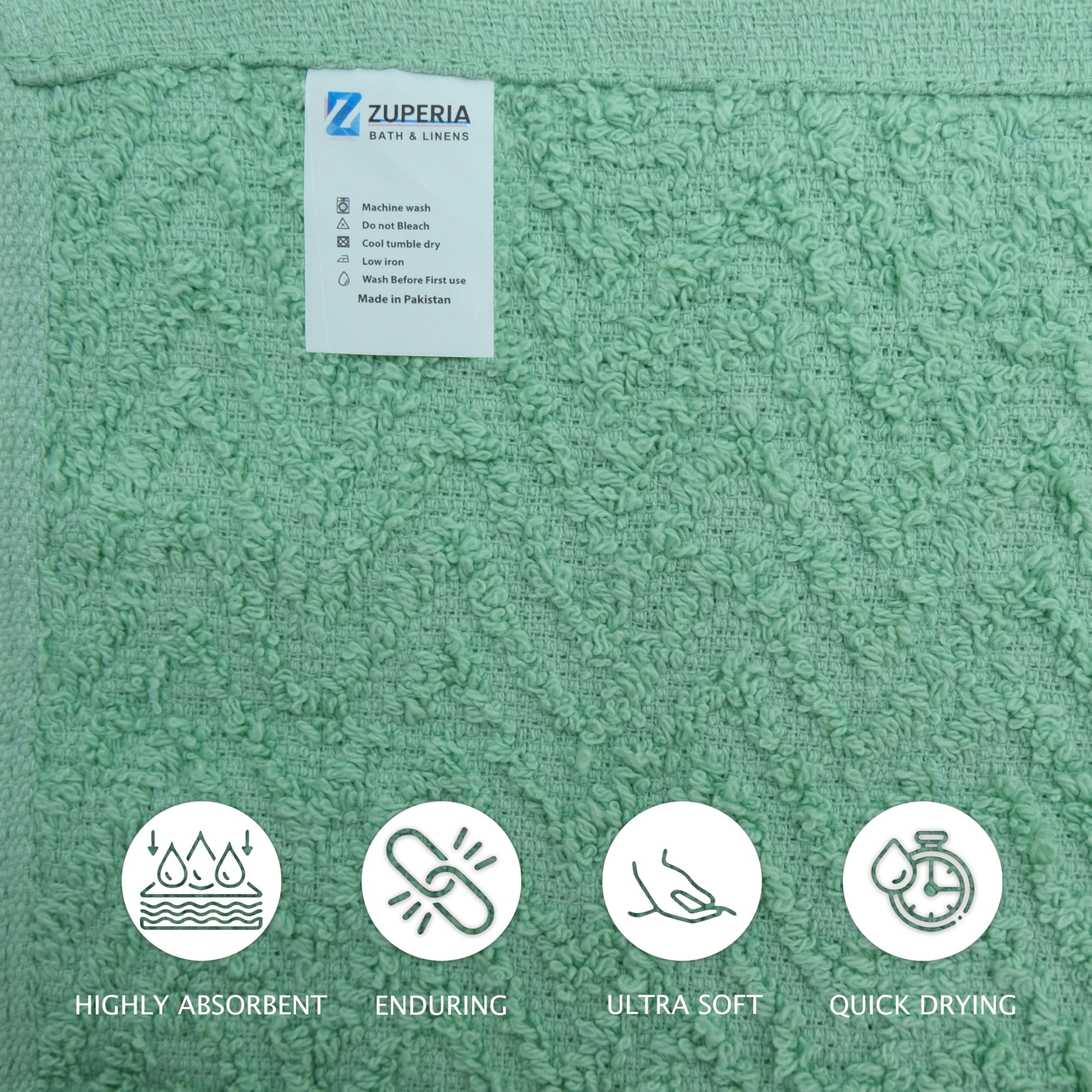 ZUPERIA ZigZag Multicolor Wash Cloths -32 Pack -12" x 12"- Highly Absorbent Soft Washcloths for Face, Gym Towels, Hotel Spa Quality, Reusable & Multipurpose Wash Cloth Towels