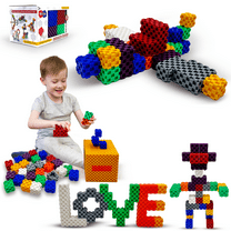 Mindoys Educational Balancing Building Blocks Toy for Kids (96 Pcs) - Heavy-Duty Plastic Blocks for Ages 3-12