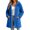 Blue, variant on Longline Fleece Jackets for Women Open Front Thermal Winter Thick Long leeve Coats with Pockets