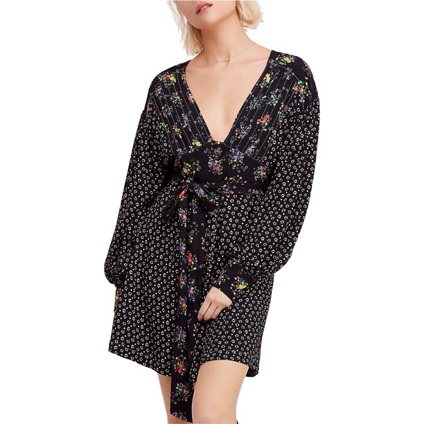 Vestido acampanado Free People Wonderland negro XS
