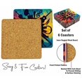 thumbnail image 4 of Inkdotpot Set of 6 Drink Coasters DecorativeNon,SlipCork Base4-inch Square PrintedCoastersEasy Clean- Music Quote, 4 of 8