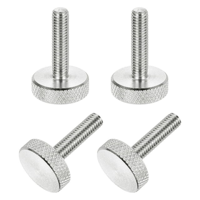 4 Pcs M5x20mm Flat Head Knurled Thumb Screws for Graphics Card, Silver