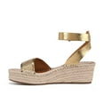 thumbnail image 3 of Franco Sarto Women's Pamala Espadrille Wedge Sandal Gold Raffia 7M, 3 of 5