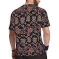 thumbnail image 2 of Wukai Retro Floral Print Men's Short-Sleeved Mesh T-Shirt,Quick-Dry Short Sleeve Workout T-Shirt-X-Small, 2 of 8