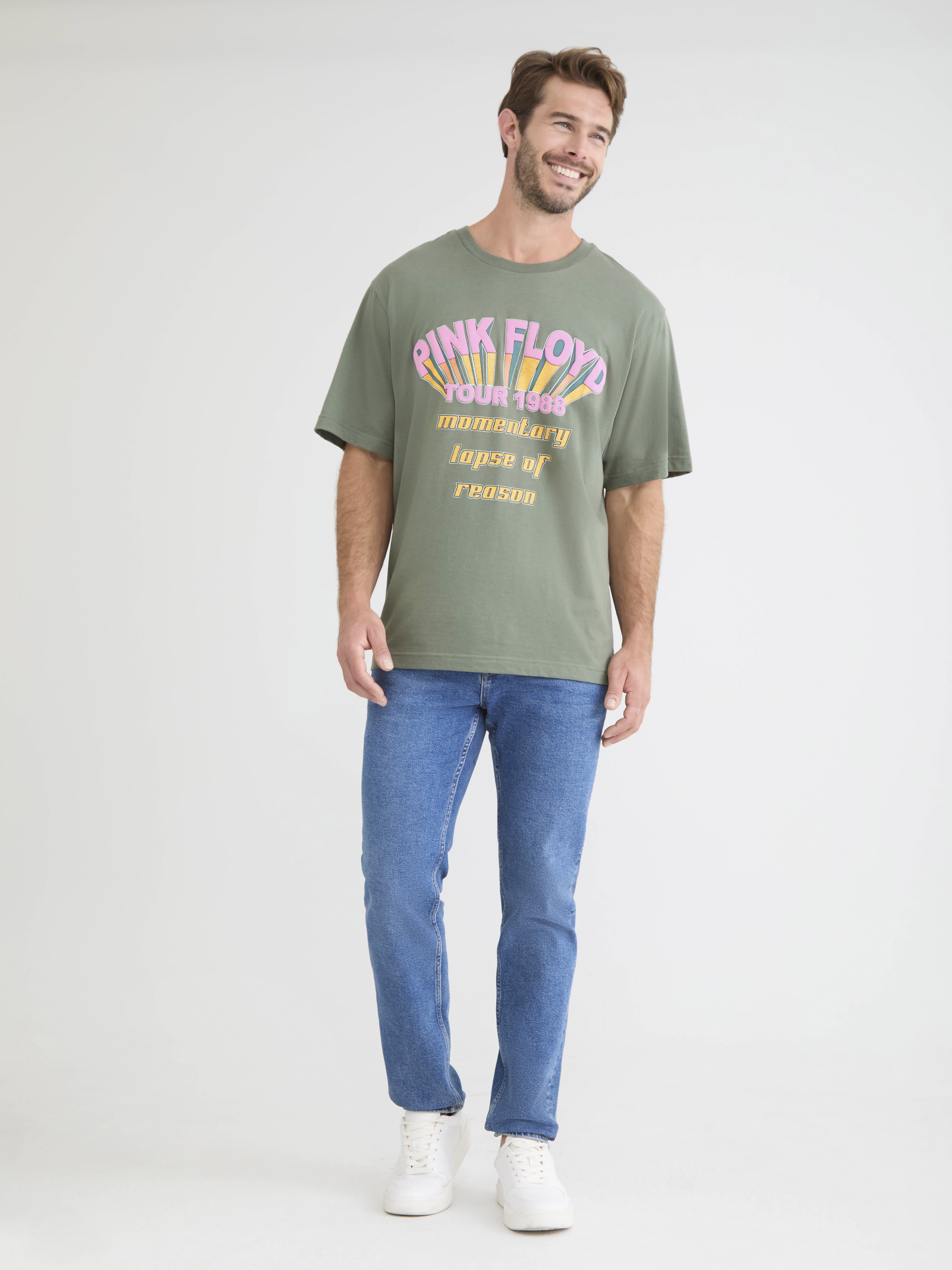Pink Floyd Men's & Big Men's Drop Shoulder Graphic Tee, Sizes S-3XL