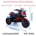 thumbnail image 4 of HappyToysWorldKids Electric Motorcycle 3 Wheels, Ride On Toy with App Control & Music, Light-Up Wheels for Boys Girls Ages 3-8, Battery Powered Motorbike with Safety Training Wheels, 4 of 7