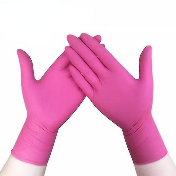 Pink 100Pcs Nitrile Gloves Disposable Universal Latex Gloves For Laboratory Garden Cleaning Gloves