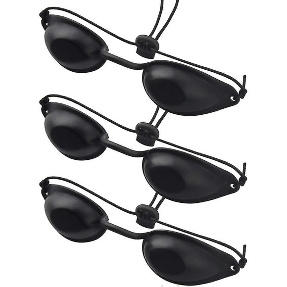 3pcs Uv Protective Glasses, Suitable For Ipl Uv Led Beauty Laser Treatment, Black Protective Glasses, Suitable For Beauty Salon Or Home