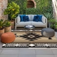thumbnail image 2 of Brown Southwest Outdoor Rug for Patio/Deck/Porch, Non-Slip Large Area Rug 6 x 9 Ft, Farmhouse Boho Aztec Geometric Neutral Indoor Outdoor Rugs Washable Area Rugs, Reversible Camping Rug Carpet Runner, 2 of 8