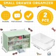 thumbnail image 2 of 2 Pcs Small Drawer Organizer 9 Drawer Teacher Toolbox Mini Drawer Organizer with Clear Drawers Desktop Storage Box Jewelry Storage Case Makeup Drawers, 2 of 5