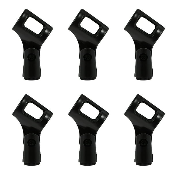 WORGEOUS 6 PCS Convenientes y prácticos clips de micrófono Titulares de micrófonos de plástico (Negro)