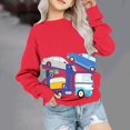 thumbnail image 2 of Mikilon 1-11 Years Old Kids Clothes Casual Long Sleeve Pullover Shirts Fall and Winter Comfortable Round Neck Printed Clothes, 2 of 4
