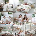 thumbnail image 5 of Winter Snowman Comforter Set Full Size, Christmas Gift Leaves Flower Snow Ball Soft Bedding Set for Man Woman, 4 Pieces Duvet Cover Set with Fitted Sheet, 2 Pillowcases, 5 of 8