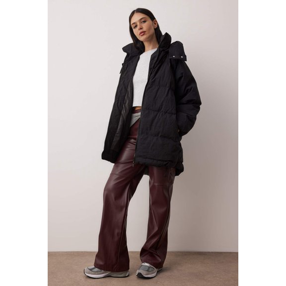 TRENDYOLMİLLA Women's Black Plain Long Oversize Winter Jackets