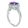 thumbnail image 3 of SZUL Women's 2 1/2 Carat TW Emerald Cut Amethyst Diamond Ring in 10K White Gold, 3 of 6