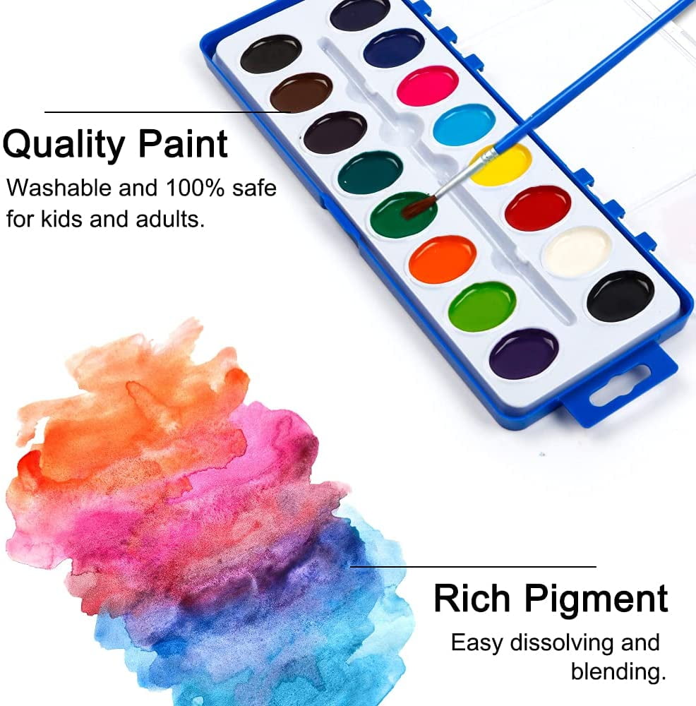 16 Colors Watercolor Paint Set Bulk, 15 Pack, Shuttle Art