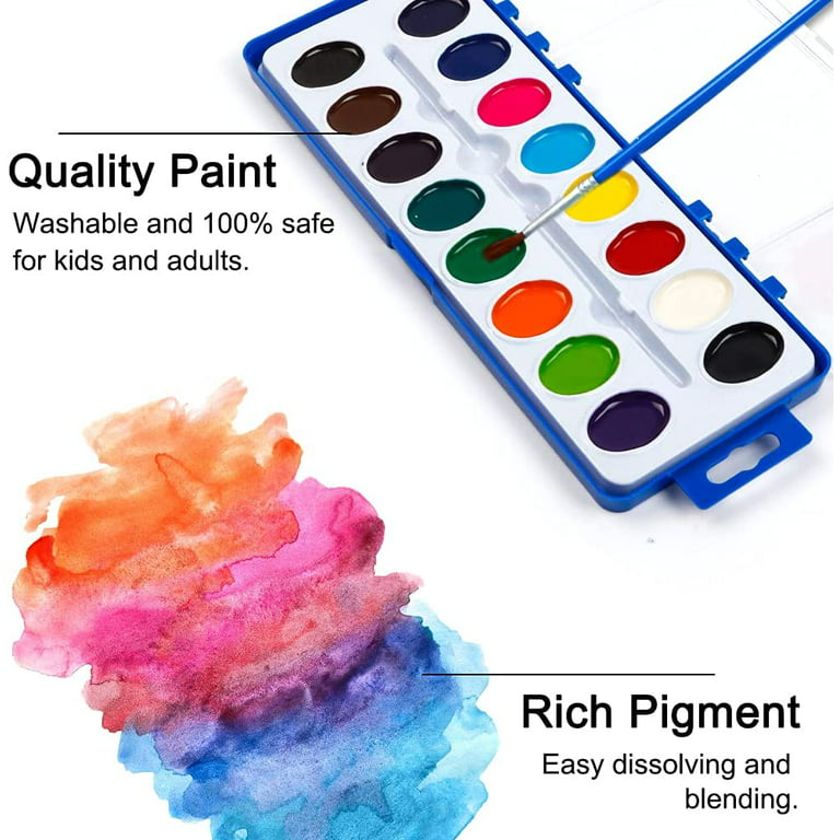 Mini Watercolor Kids Paint Set, Pack of 24, Bulk Kids Paint