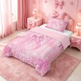 thumbnail image 2 of Homewish Pink 3D Cartoon Initial S Twin Comforter SetsPink Glitter Print Butterfly Bedding Set For Girl,Pink Reversible,2pcs,1 Comforter and 1 Pillowcase, 2 of 7