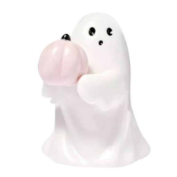 Ghost Figurine Decor, Small Halloween Ghost Statue for Home Decorative, Cute Spooky Ghosts Pink Halloween Decor